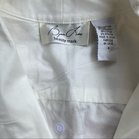 BYRON LARS cream cotton poplin front twist top 4 - Picture 7 of 14